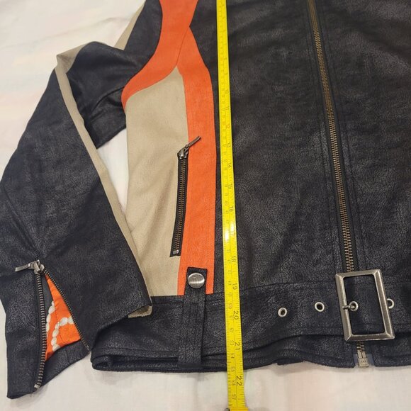 Bianca Nygard Biker Style Color Block Jacket Size 8 Black - Picture 4 of 14
